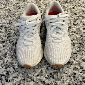 Nike White and Orange React Infinity Flyknit Shoes